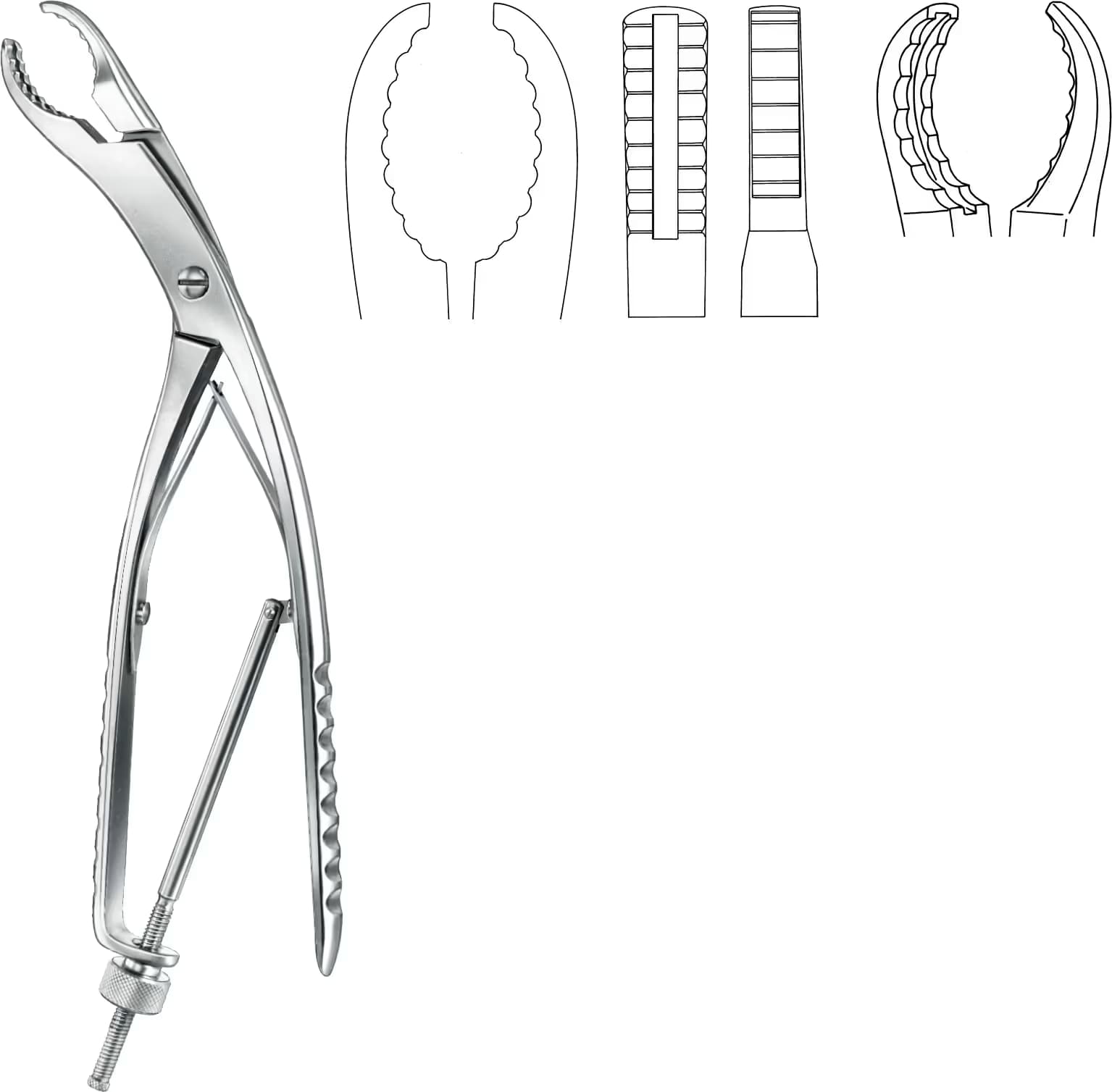 KEMİK KLEMPİ ULRICH EĞRİ 25cm
