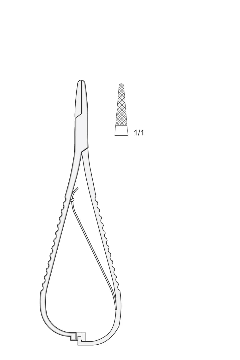 Mathieu İğne Tutucu Uç Noktası 140Mm, İnce Uçlu