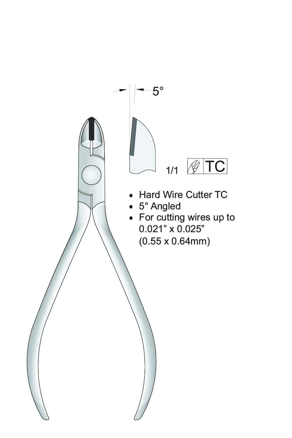 Tc Ligatür Kesici Sert Teller İçin 5° Açılı 125Mm
