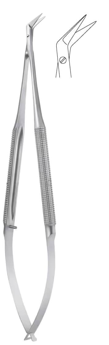 MİKRO MAKAS 21cm 45DERECE YUVARLAK SAP