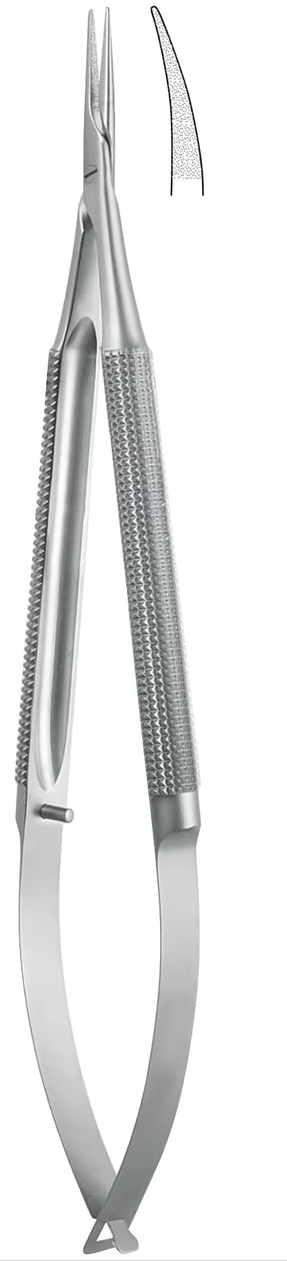 Portegü Mikro kilitsiz yuvarlak sap 0,40mm 15cm eğri elmas püskürtme