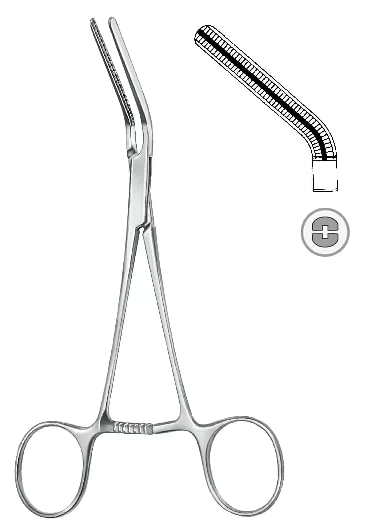 ATRAVMATİK KLEMP DARDIK 15CM 45° 38mm EĞRİ