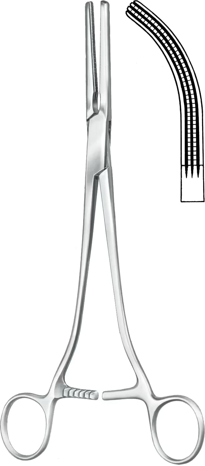 ATRAVMATİK HİSTEROKTOMİ KLEMP WERTHEIM 24,5CM EĞRİ
