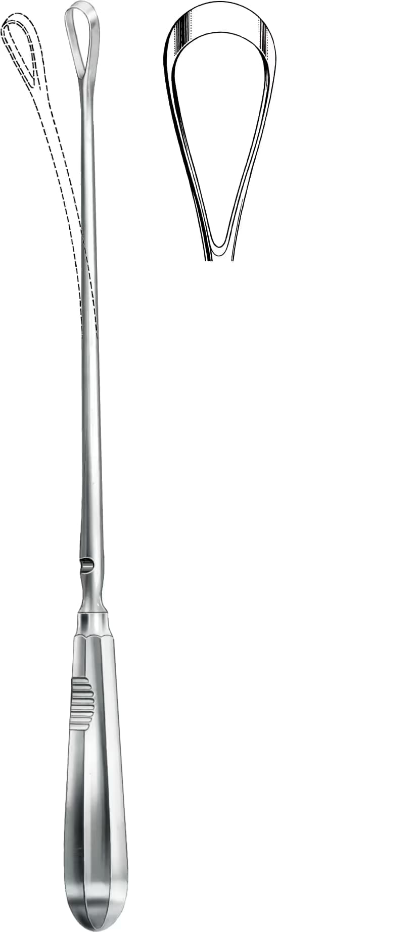 UTERINE KÜRET RECAIMER 30CM KESKİN BÜKÜLEBİLİR 18MM