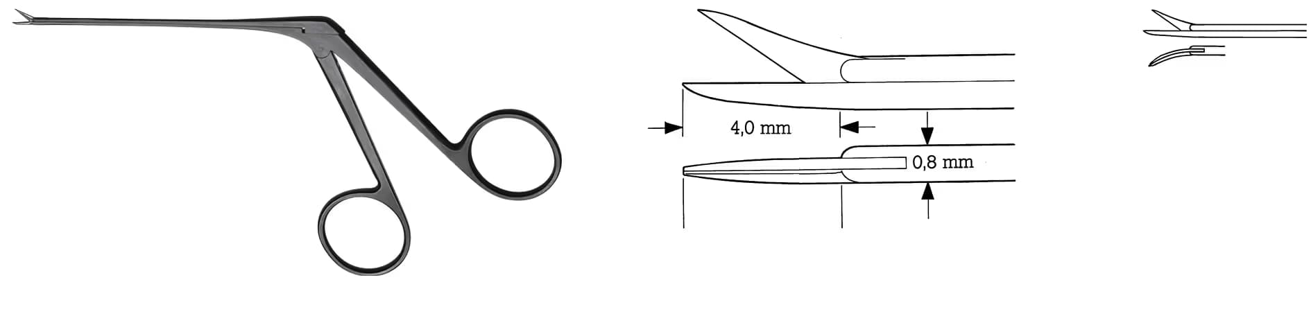 ALLIGATOR MİKRO MAKAS 3,5mm 8cm SOL