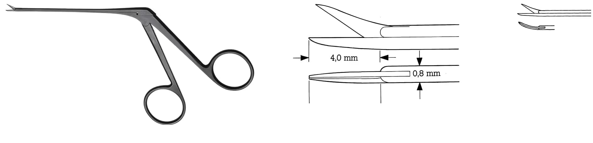 ALLIGATOR MİKRO MAKAS 3,5mm 8cm SAĞ