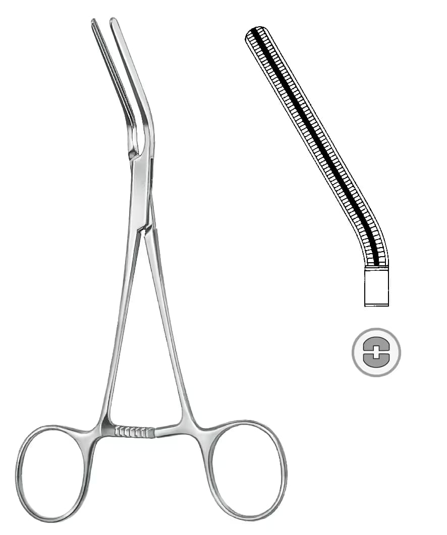 ATRAVMATİK KLEMP DARDIK 17CM 30° 58mm EĞRİ