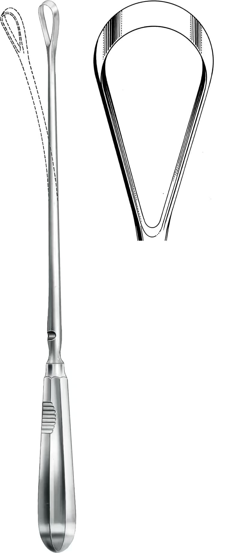 UTERINE KÜRET RECAIMER 30CM KESKİN BÜKÜLEBİLİR 35MM