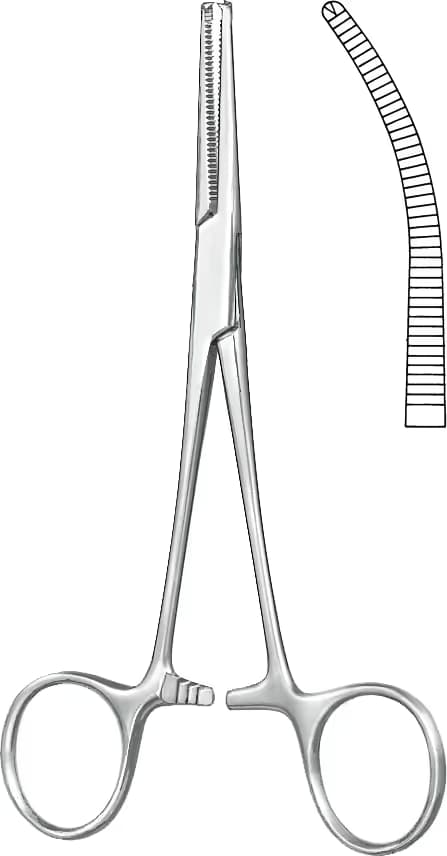 HEMOSTATİK KLEMP KOCHER NIPPON 1X2 DİŞLİ 16CM EĞRİ