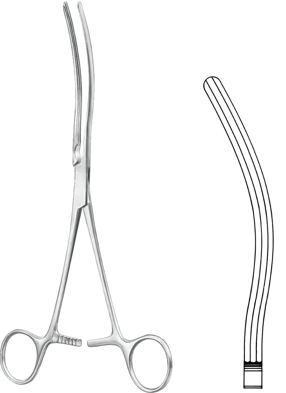 BARSAK KLEMPİ KOCHER 22cm EĞRİ