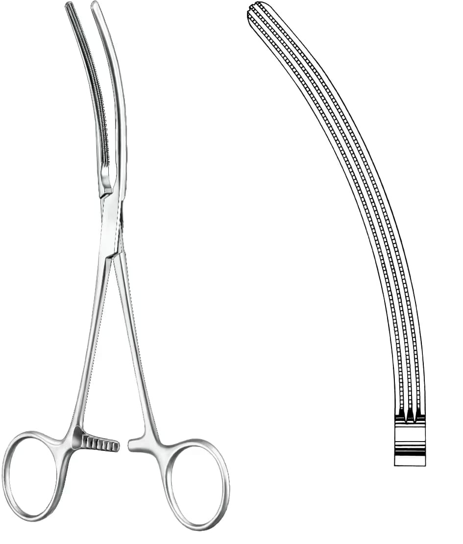 ATRAVMATİK BARSAK KLEMPİ HARTMANN 20CM EĞRİ