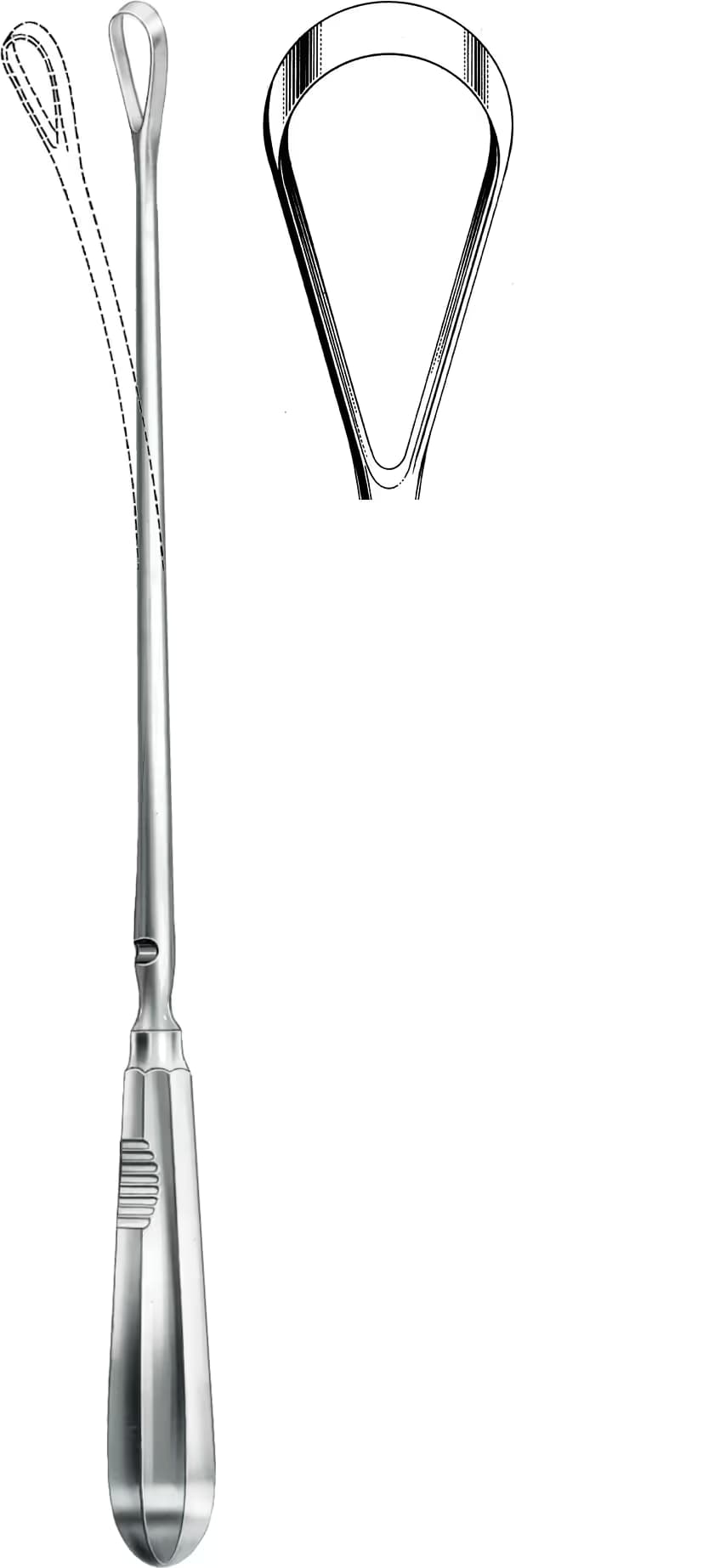 UTERINE KÜRET RECAIMER 30CM KESKİN BÜKÜLEBİLİR 25MM
