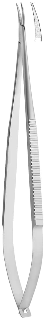 Portegü Mikro kilitsiz düz sap 0,40mm 18cm eğri elmas püskürtme