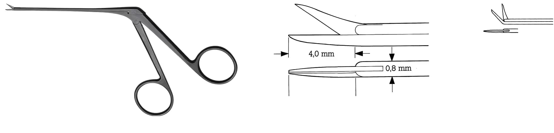 ALLIGATOR MİKRO MAKAS 4,0mm 8cm YUKARI