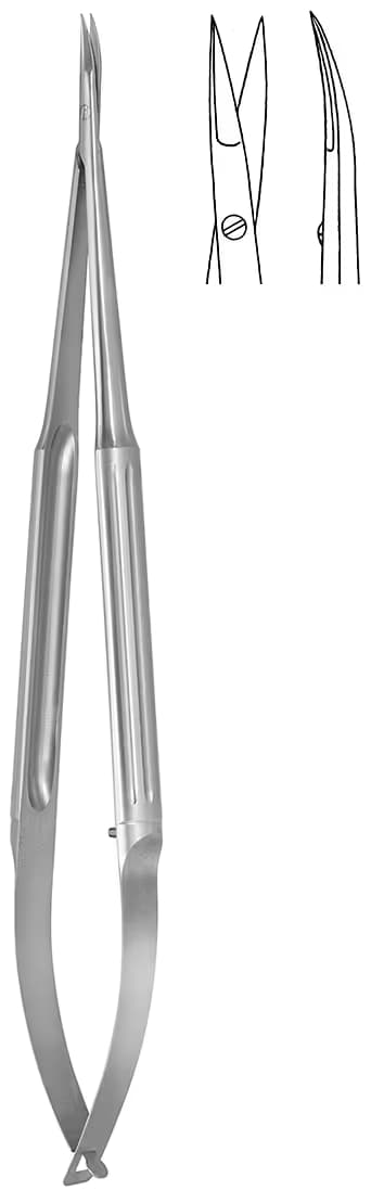 MİKRO MAKAS IGLHAUT YUVARLAK -DÜZ SAP 18CM EĞRİ
