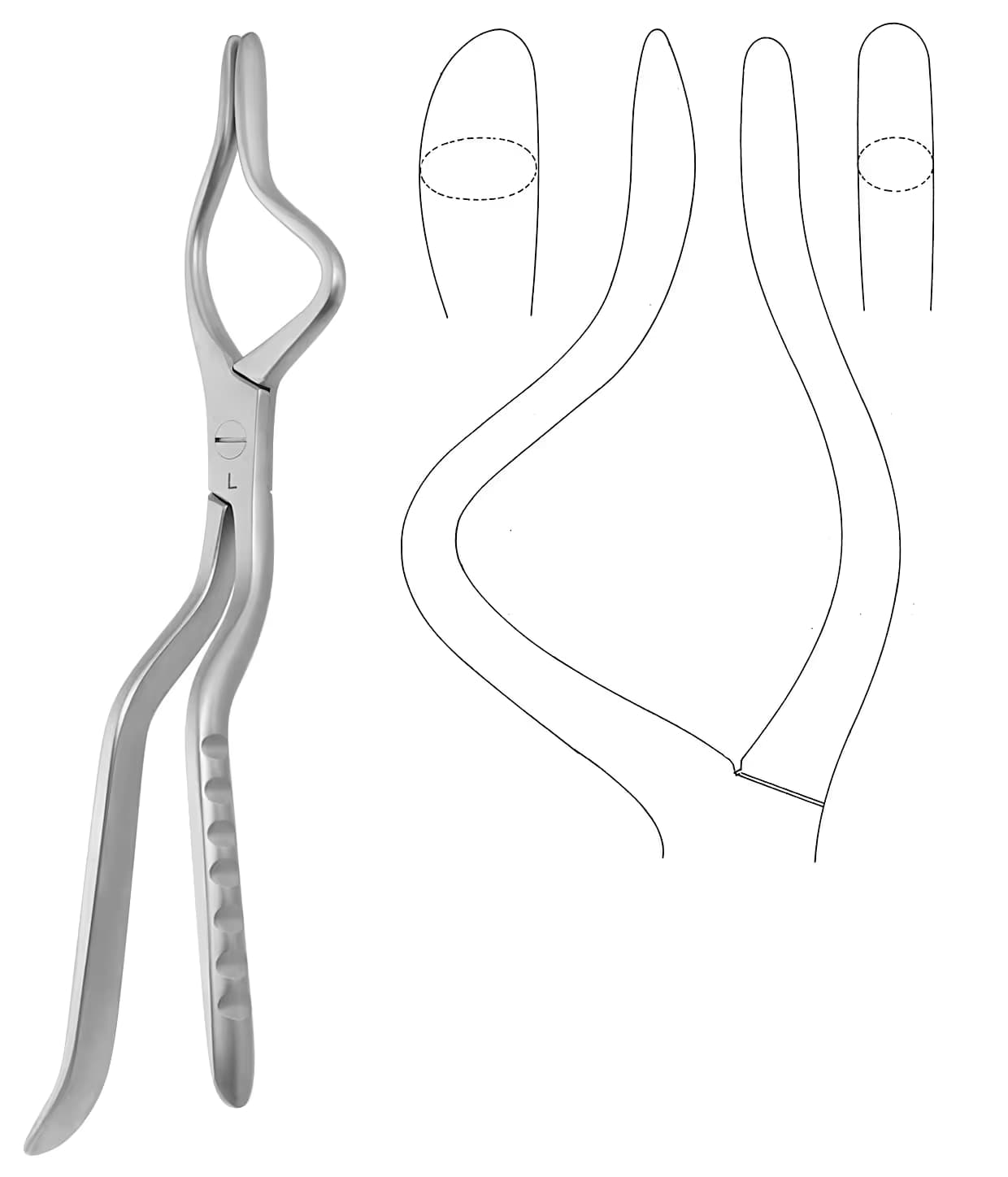 KIRIK KEMİK ÇEKME FORSEPSI ROWE 24cm SOL