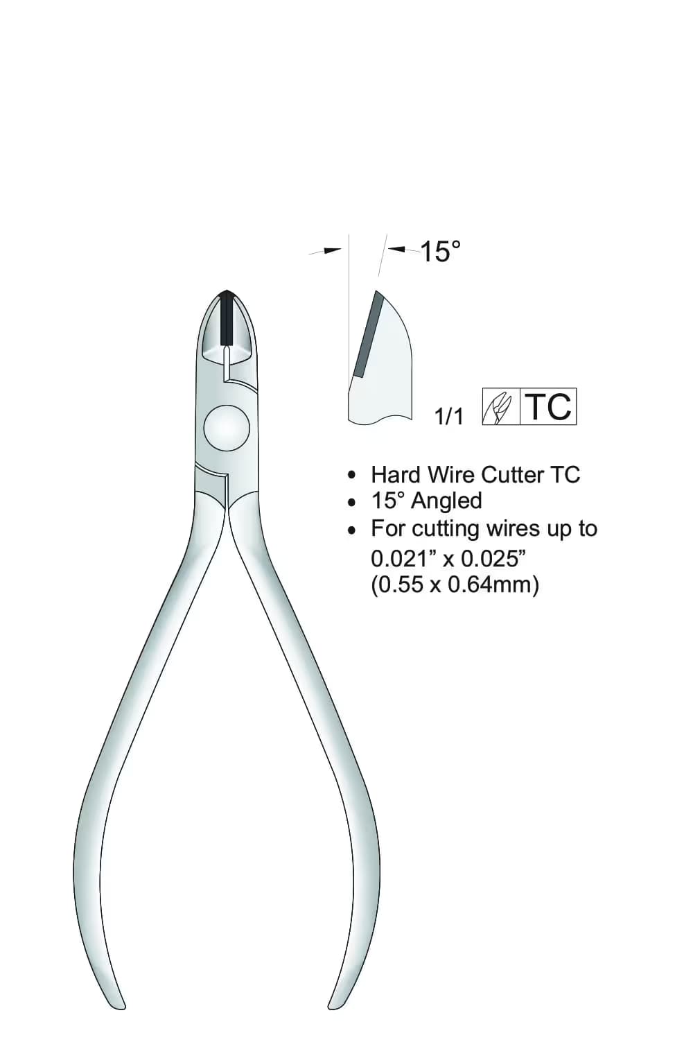 Tc Ligatür Kesici Sert Teller İçin 15° Açılı 125Mm