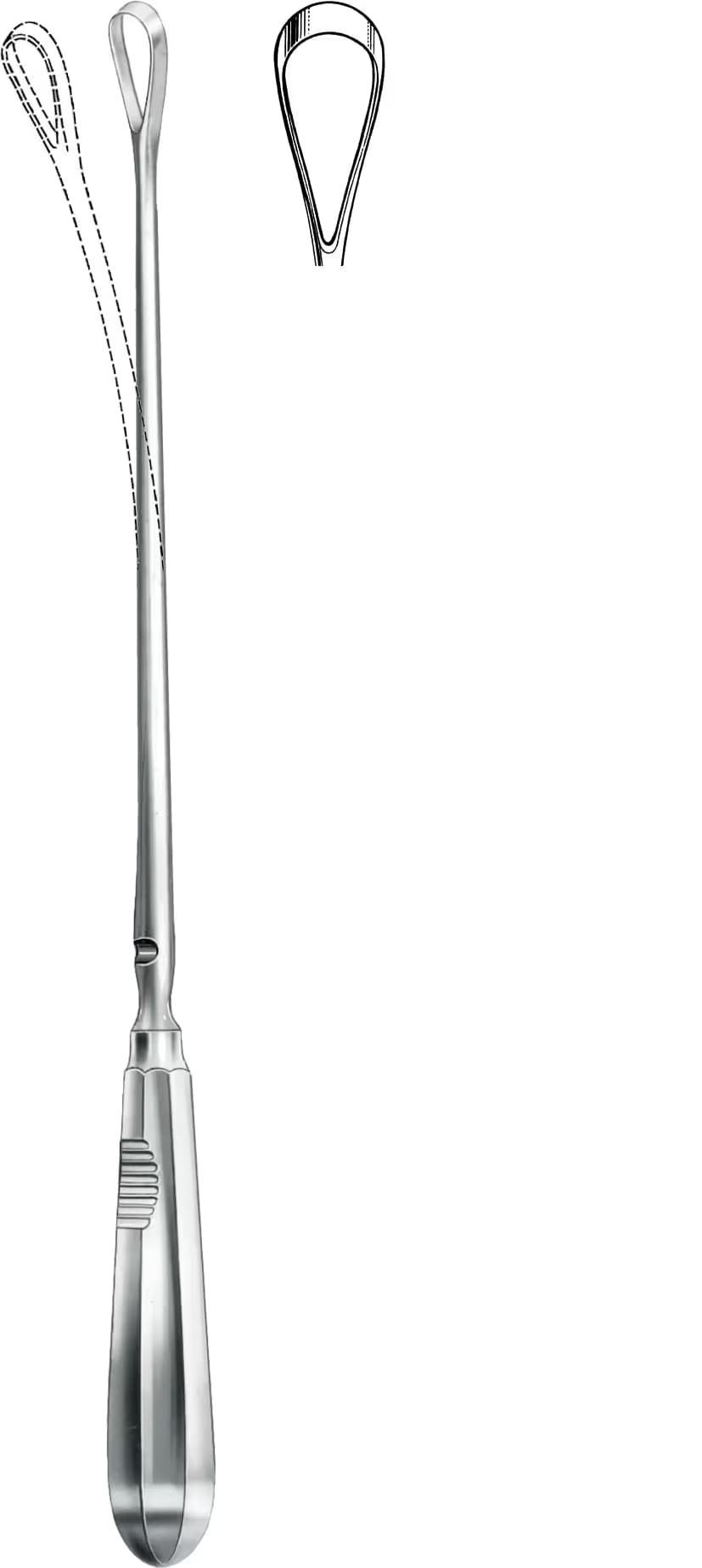 UTERINE KÜRET RECAIMER 30CM KESKİN BÜKÜLEBİLİR 10,5MM