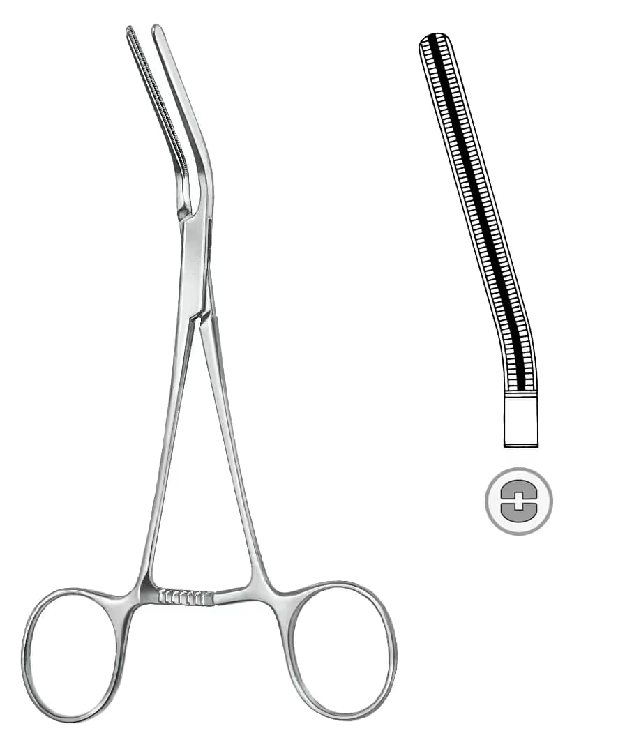 ATRAVMATİK KLEMP DARDIK 17CM 15° 58mm EĞRİ