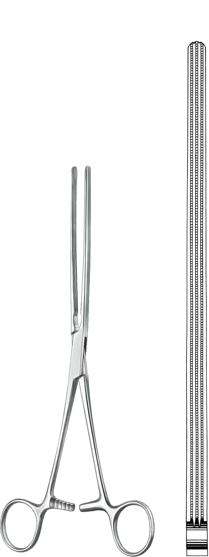 ATRAVMATİK BARSAK KLEMPİ KOCHER 28CM DÜZ