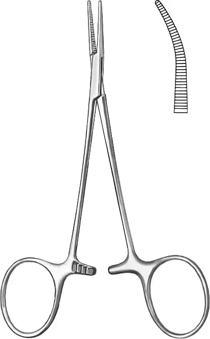 MİKRO MOSKUTO KLEMP 10CM EĞRİ