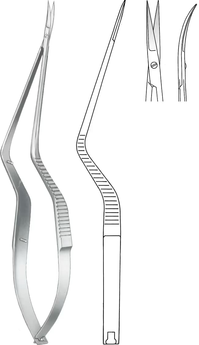 MİKRO MAKAS BAYONET 18,5cm TERS EĞRİ