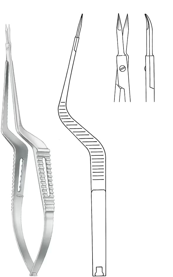 MİKRO MAKAS BAYONET VANNAS 15,5cm EĞRİ