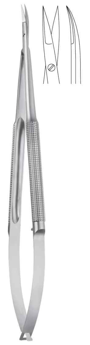 MİKRO MAKAS YUVARLAK SAP 21cm EĞRİ