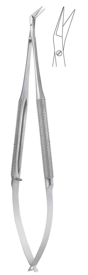 MİKRO MAKAS 16,5cm 25DERECE YUVARLAK SAP