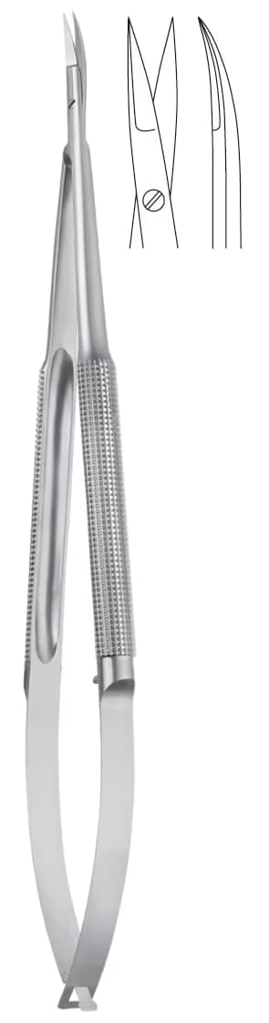 MİKRO MAKAS YUVARLAK SAP 15cm EĞRİ