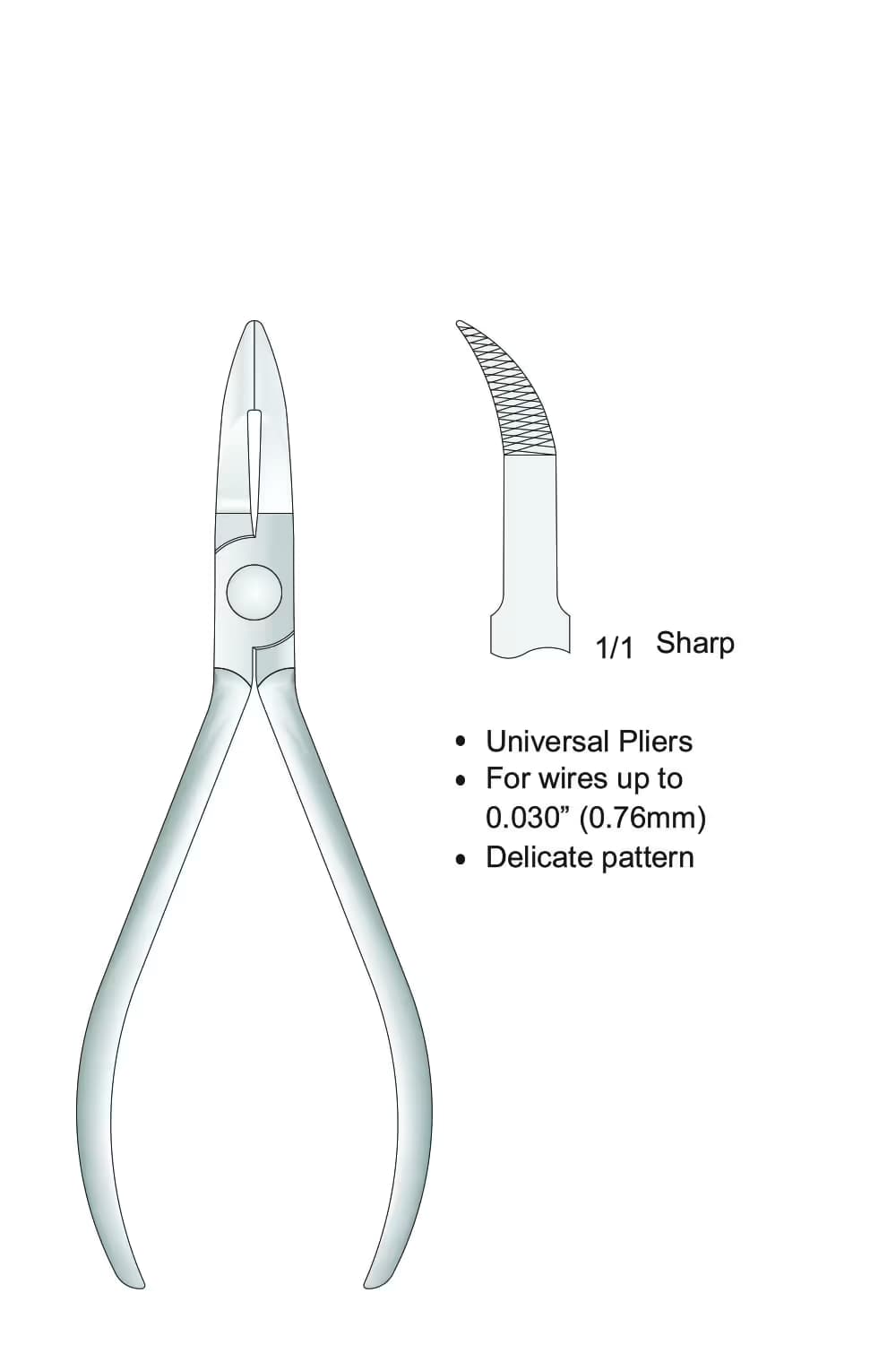 Evrensel Weingart Pensesi 145Mm, Sivri, (0,76Mm)