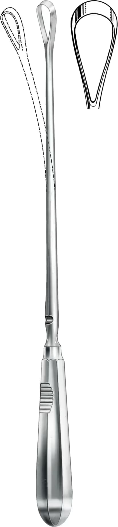 UTERINE KÜRET RECAIMER 30CM KESKİN BÜKÜLEBİLİR 14MM