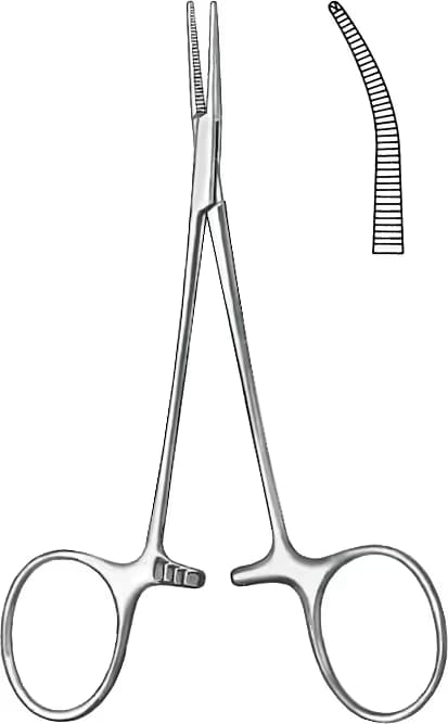 MİKRO MOSKUTO KLEMP 12CM EĞRİ 1x2 DİŞLİ