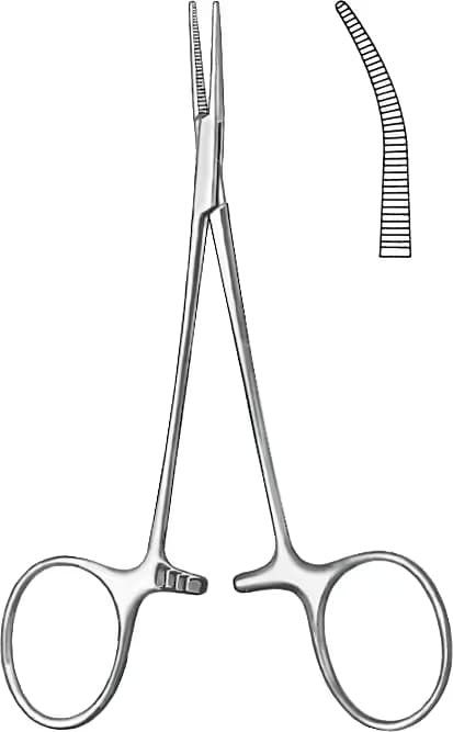 MİKRO MOSKUTO KLEMP 12CM EĞRİ