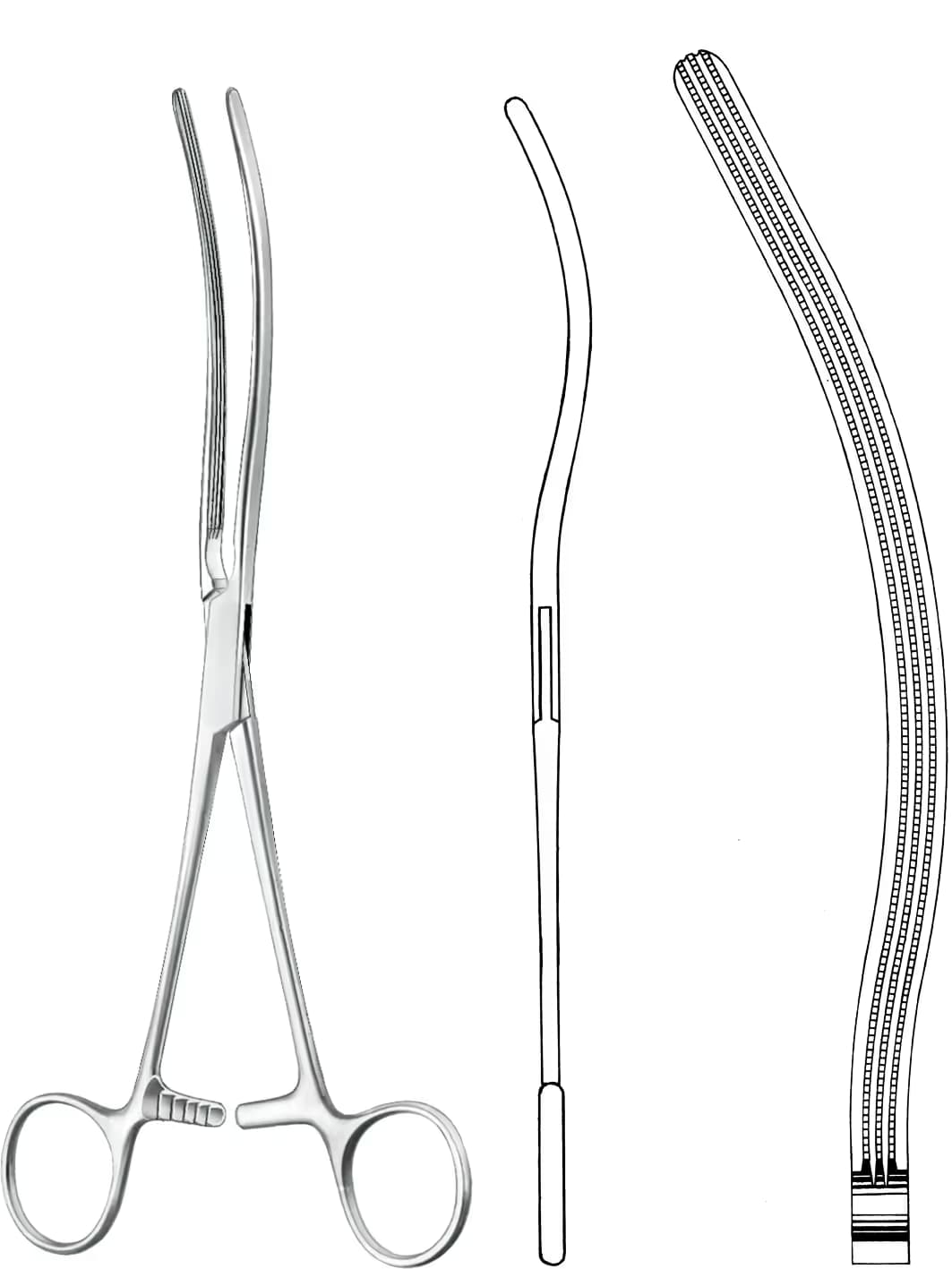 ATRAVMATİK BARSAK KLEMPİ KOCHER 25CM EĞRİ