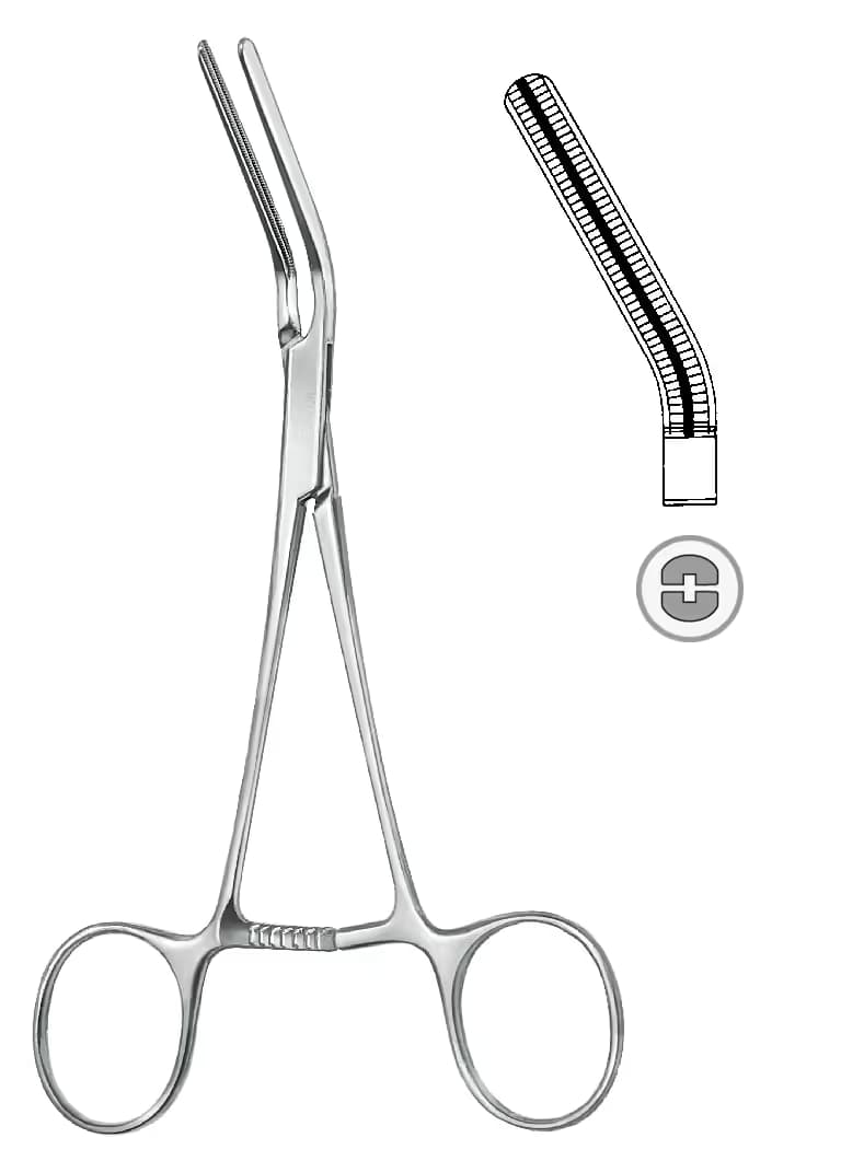 ATRAVMATİK KLEMP DARDIK 15CM 30° 38mm EĞRİ