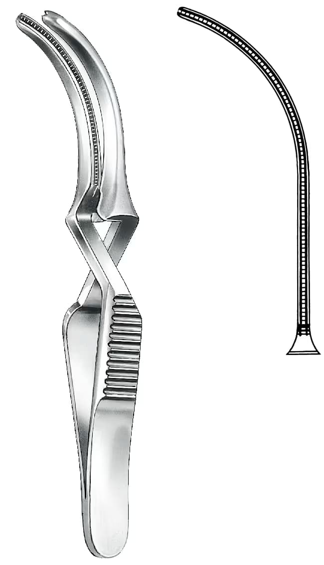 ATRAVMATİK BULLDOG KLEMP DEBAKEY 115mm 68mm EĞRİ