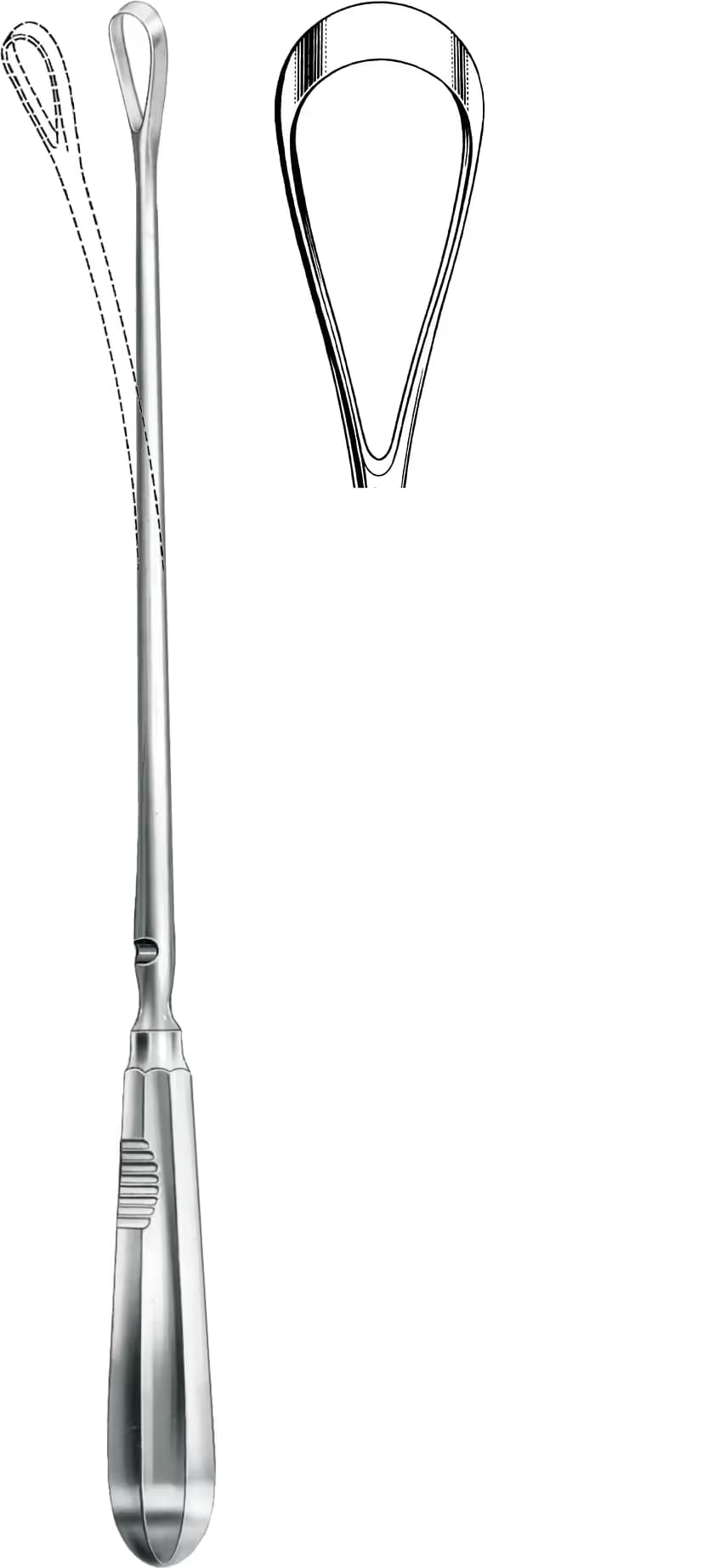 UTERINE KÜRET RECAIMER 30CM KESKİN BÜKÜLEBİLİR 21MM