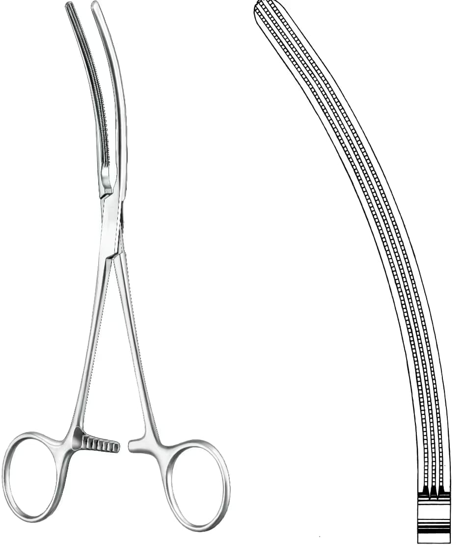 ATRAVMATİK BARSAK KLEMPİ DOYEN 23CM EĞRİ