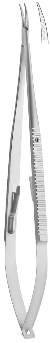 Portegü Mikro kilitli düz sap 0,40mm 18cm eğri elmas püskürtme