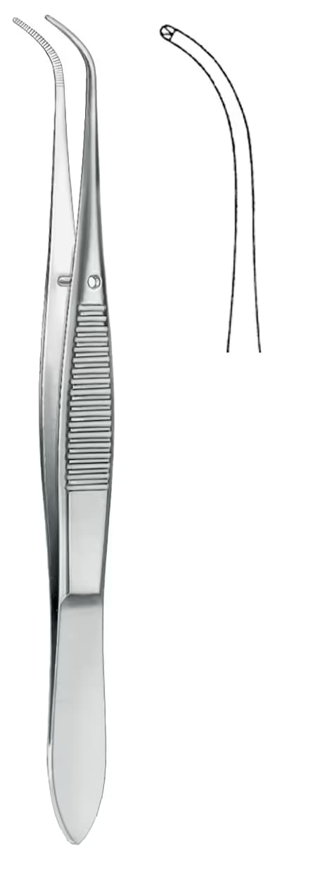 GRAEFE penset 1X2 Dişli 10cm eğri