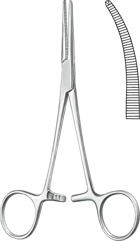 HEMOSTATİK KLEMP CRILE 1X2 DISLI 14CM EGRI