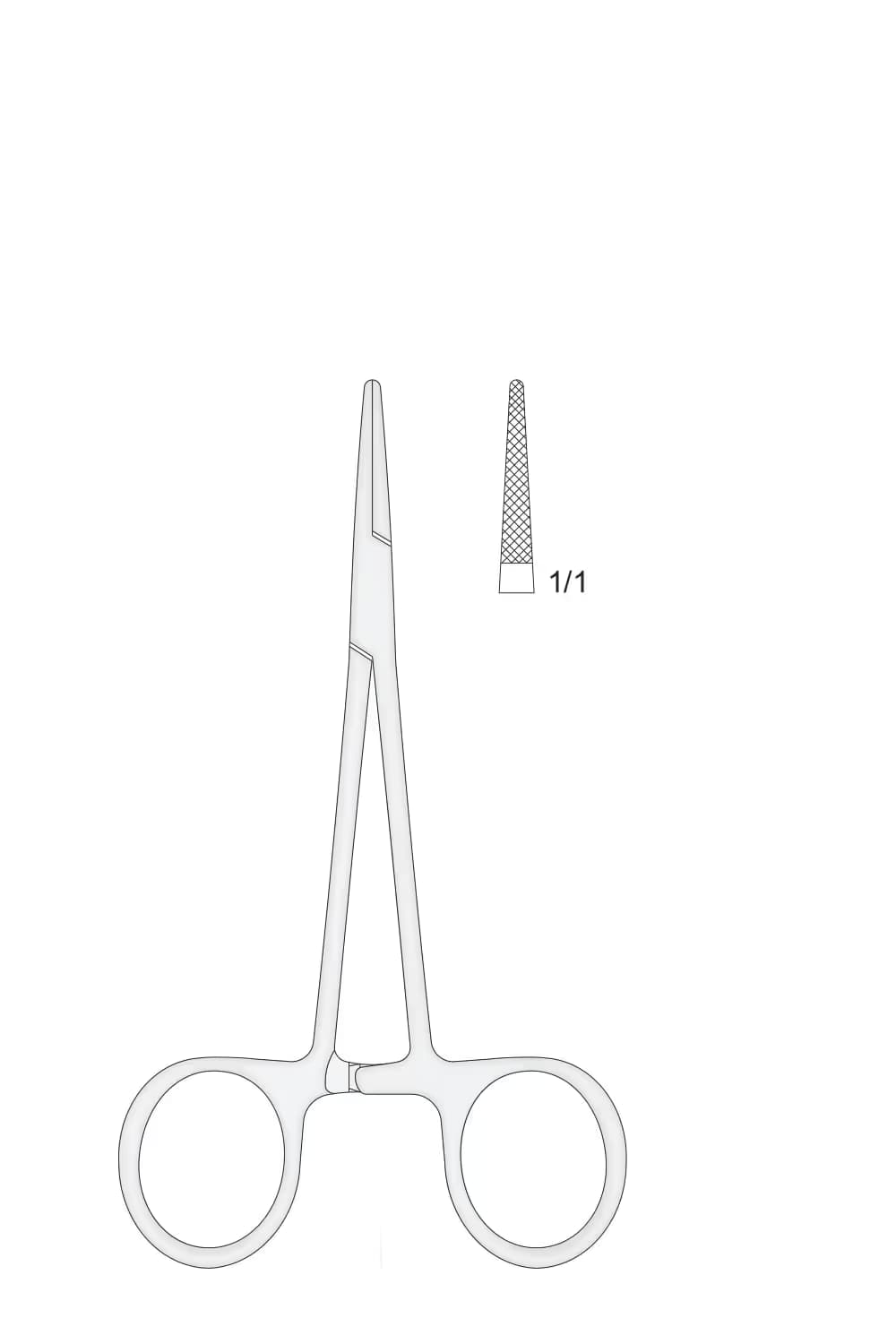 Halsted Mosquito Pensi 120Mm Düz, Çapraz Tırtıklı