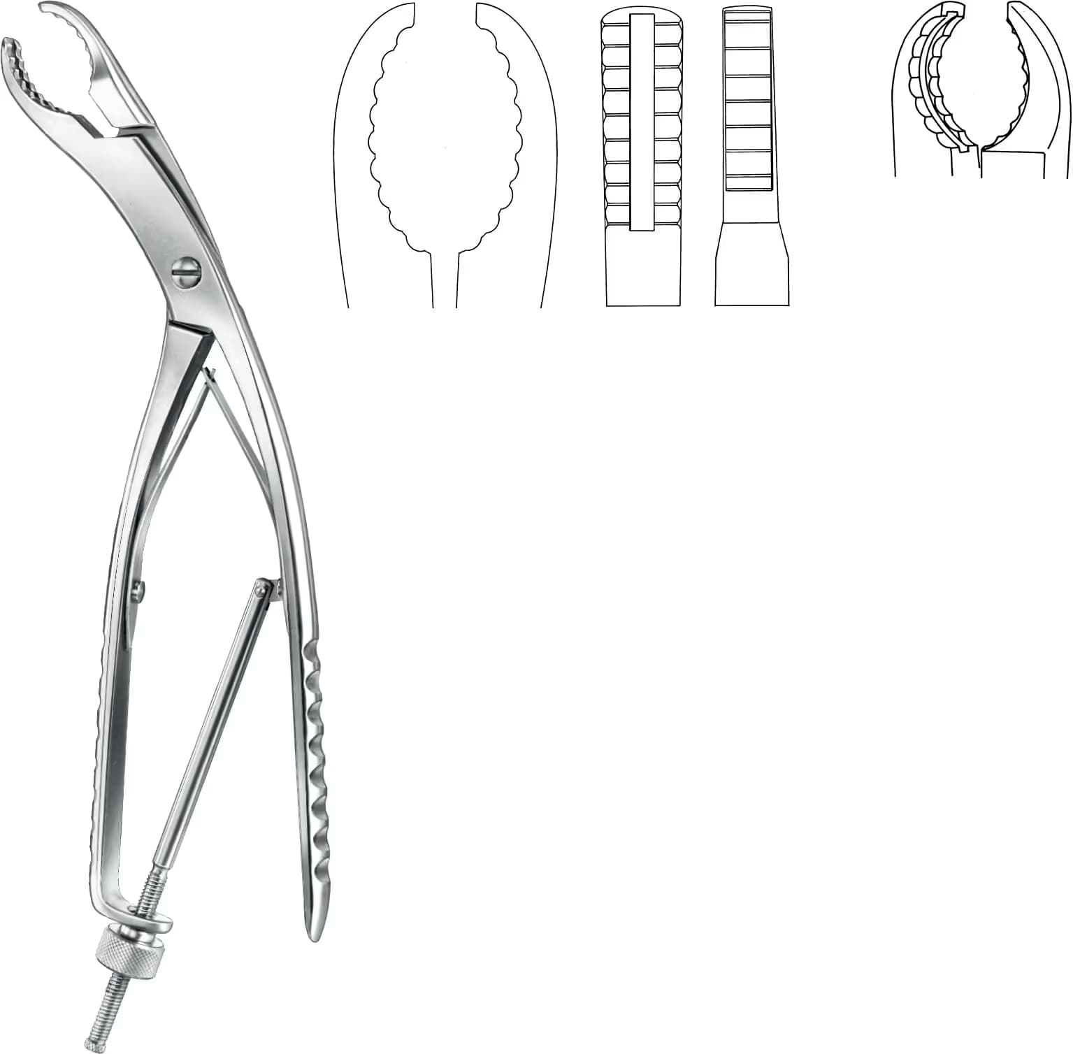 KEMİK KLEMPİ ULRICH EĞRİ 23cm