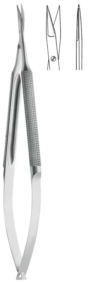 MİKRO MAKAS YUVARLAK SAP TIRTIKLI 9MM AĞIZ S/S 15CM DÜZ