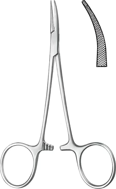 HEMOSTATİK KLEMP ÇAPRAZ DİŞLİ 12CM EĞRİ