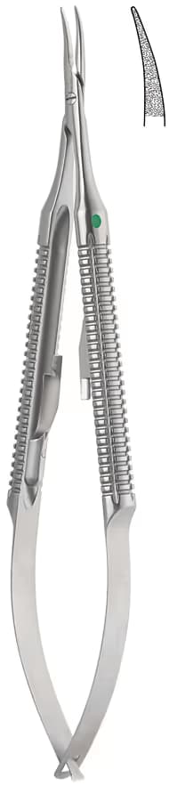 TC MİKRO PORTEGÜ yuvarlak sap KİLİTLİ 0,40mm 14,5CM eğri