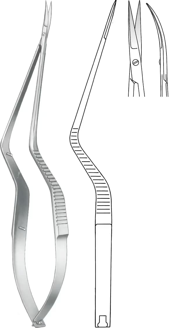 MİKRO MAKAS BAYONET 18,5cm EĞRİ