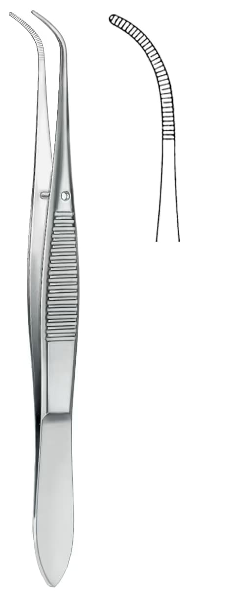 GRAEFE penset dişsiz 10cm eğri