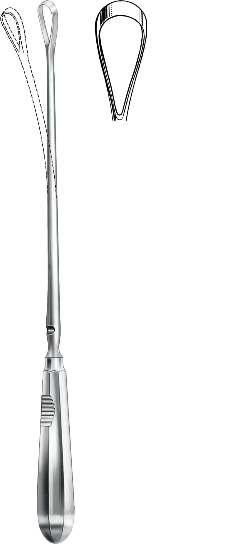 UTERINE KÜRET RECAIMER 30CM KESKİN BÜKÜLEBİLİR 15MM